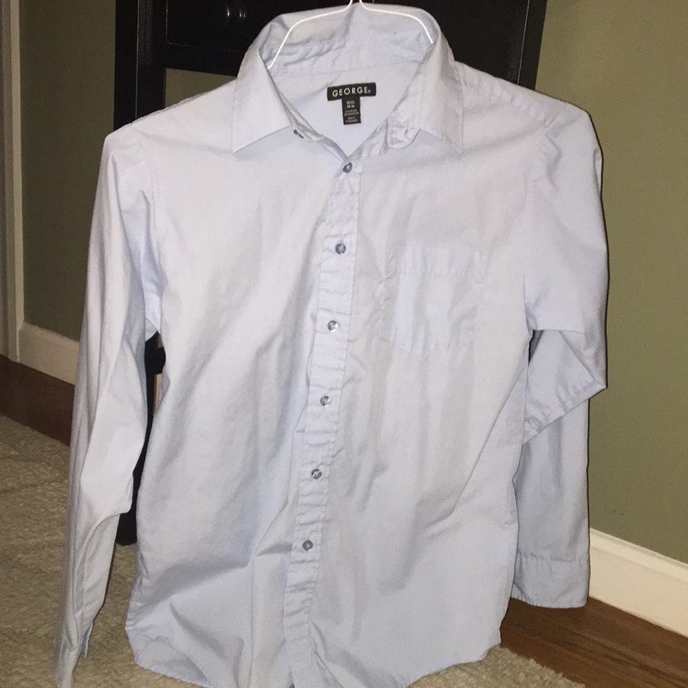 Youth Light Blue Long Sleeved Button-Down Shirt